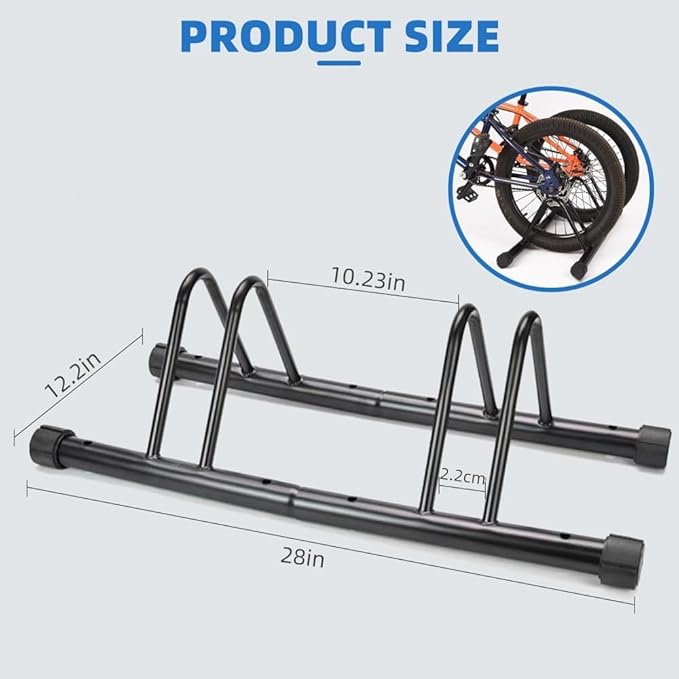 Metal Bike Storage Rack, Floor Stand for 3 Bicycles, Outdoor Loop Parking Holder for Garage, Shed (3 paragraph)