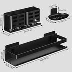 Shower Caddy,Shower Shelf 3 Pack - Bathroom Shower Shelf Rust-Proof Aluminum Adhesive Installation No Drilling Required, Suitable for Bathroom Storage and Home Decoration