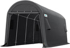 ADVANCE OUTDOOR 10x20 ft Heavy Duty Carport Outdoor Patio Large Space Canopy Storage Shelter Shed with 2 Roll up Zipper Doors & Vents for Snowmobile Garden Tools, Gray