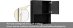 Fluted Bathroom Wall Cabinet Over the Toilet Storage,Wall Mounted Cabinet with Adjustable Shelf,Floating Cabinet Organizer Hanging Cabinet,Kitchen and Laundry Room Cabinets (Black, 1 PC)