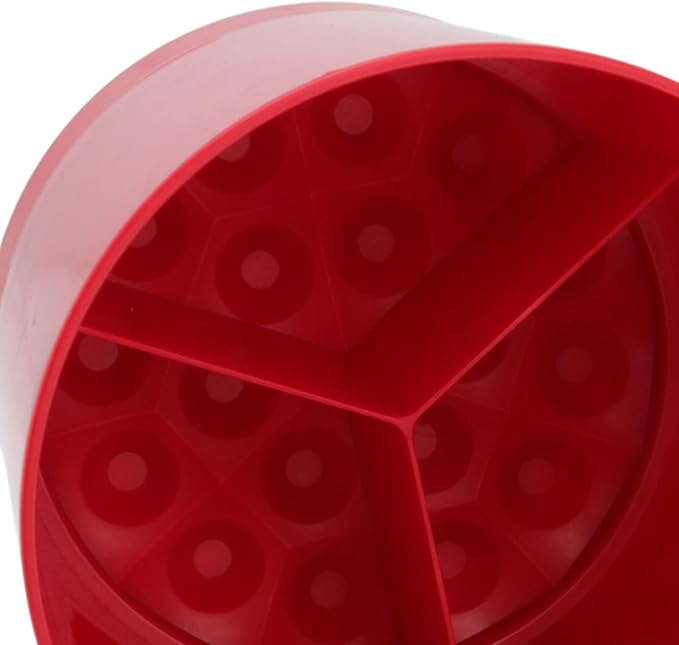 Cyrank Utensil Holder, 360° Rotating Utensil Holder for Kitchen Counter Flatware Caddy Cooking Silverware Storage Organizer for Spoon Spatula, 6.5x5.7 Inch (Red)