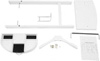 Suit Valet Stand for Men and Women, Wood Suit Stands Butler Clothing Rack, Floor Standing Clothes Valet with Drawer, Top Tray, Contour Hanger, Trouser Bar, Belt Hooks & Shoe Rack (White)