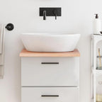 vidaXL Versatile Solid Oak Wood Bathroom Countertop in Light Brown Finish – Handmade and Treated - 15.7"x23.6"x0.8"