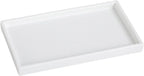 Bathroom Vanity Tray - 11'' Ceramic Rough-Textured Rectangle Countertop Tray, Heavy-Duty Perfume Organizer Plate, Jewelry Ring Tray, Kitchen Soap Dispenser Stone Trays, White