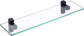 KES Bathroom Shelf 20 Inch Rectangle Floating Glass Wall Shelf Tempered Glass Matte Black Finish, BGS3201-BK