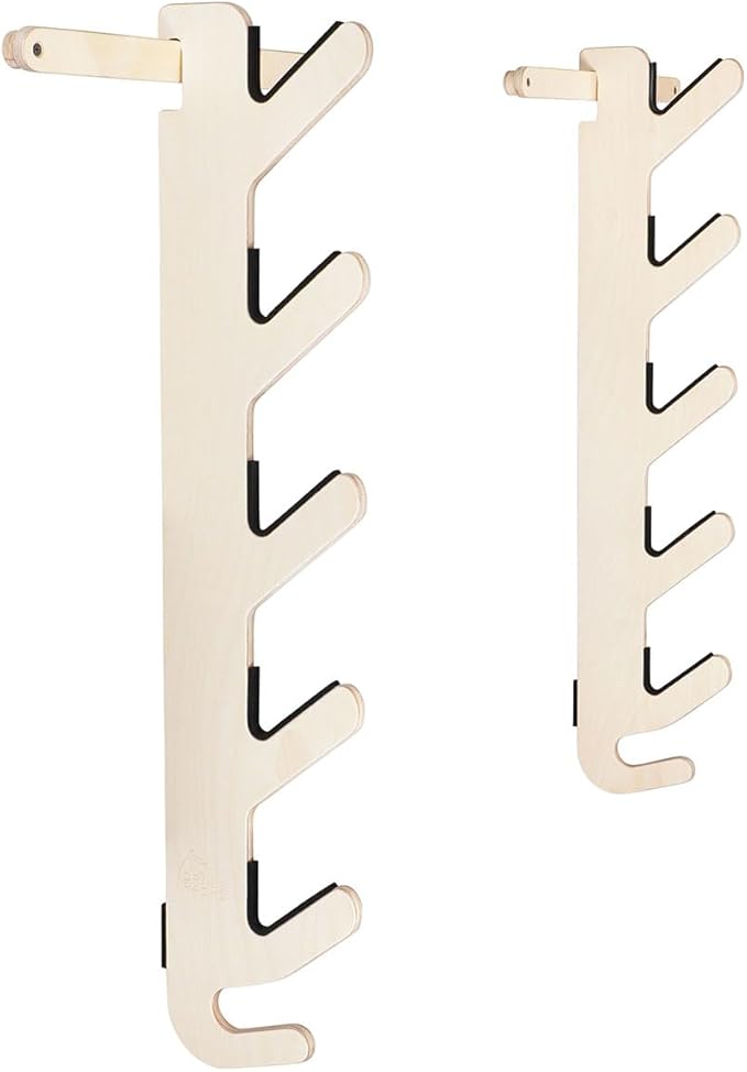 Grassracks Birch Wood Ski Rack - The Hallsteiner Series Indoor Horizontal Ski Wall Rack (4 or 5 Pairs of Skis, Birch)