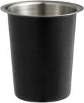 Stainless Steel Solid Flatware Utensils Holder, Caddy, Crock, Cylinder Cutlery Organizer for Kitchen Countertop (Matte Black)