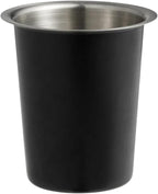 Stainless Steel Solid Flatware Utensils Holder, Caddy, Crock, Cylinder Cutlery Organizer for Kitchen Countertop (Matte Black)