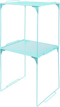 Locker Organizer Shelf Stackable Extra Locker Shelf for School Locker Organizer Storage Cabinet Accessories Suitable for School, Office, and Home use (2, Light Blue)