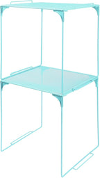 Locker Organizer Shelf Stackable Extra Locker Shelf for School Locker Organizer Storage Cabinet Accessories Suitable for School, Office, and Home use (2, Light Blue)