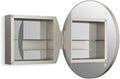 Kohler 35572-BNL Verdera® Framed Medicine Cabinet Mirror, Mirrored Interior, Adjustable Glass Shelf, Rustproof, Bathroom Storage, 24" Round Design, Brushed Nickel