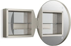 Kohler 35572-BNL Verdera® Framed Medicine Cabinet Mirror, Mirrored Interior, Adjustable Glass Shelf, Rustproof, Bathroom Storage, 24" Round Design, Brushed Nickel