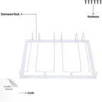 Wine Glass Rack - Under Cabinet Stemware Wine Glass Holder Glasses Storage Hanger Metal Organizer for Bar Kitchen White
