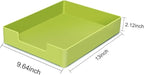 Letter-Size Tray, Desk Drawer Organizer, A4 Plastic Paper Tray for Office, School, Home Storage, and Storage Containers for Gift Wrap, and Crafts (Green)