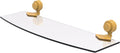 Allied Brass 433G/18-SGL Venus Collection 18 Inch Glass Shelf with Grooved Accents, Spanish Gold