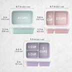 Bentgo Prep 60-Piece Meal Prep Kit - Reusable PFAS & BPA-Free Food Containers, 1-Compartment, 2-Compartment, & 3-Compartments - Microwave, Freezer, & Dishwasher Safe (Floral Pastels)