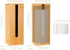 Bamboo Toilet Paper Holder Free Standing, Wood Toilet Paper Storage Rack with Lid Fits 3 Mega Toilet Paper (Bamboo)