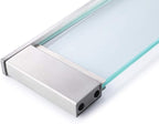 QT Modern Bathroom Glass Shelf - Wall Mounted, Brushed Finish, Made from Stainless Steel, Water and Rust Proof, Easy to Install