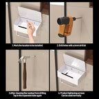 Generic Wall Mounted Toilet Paper Holder with Storage Box, White Metal, Modern Design, 8.07x4.92x3.74 Inches, Self-Adhesive Installation