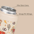 HydroJug Standard Can Cooler - 2-in-1 Insulated Can Cooler Cup - Stainless Steel Can Holder with Non-Slip Rubber Base - Screw-Top Lid - Dishwasher Safe - 12oz, Rodeo