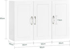 Haotian Wall Cabinet for Laundry Room, Wall Storage Medicine Cabinet for Bathroom Kitchen Garage, Linen Tower Bath Cabinet with Shelf, White FRG231-L-W