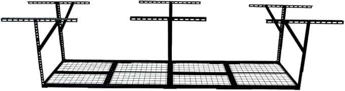 2x8FT Overhead Garage Storage Rack, 450lbs Heavy Duty Ceiling Shelves, Adjustable Height 22-40 inch, Metal Garage Storage Organization System for Seasonal Items, Black