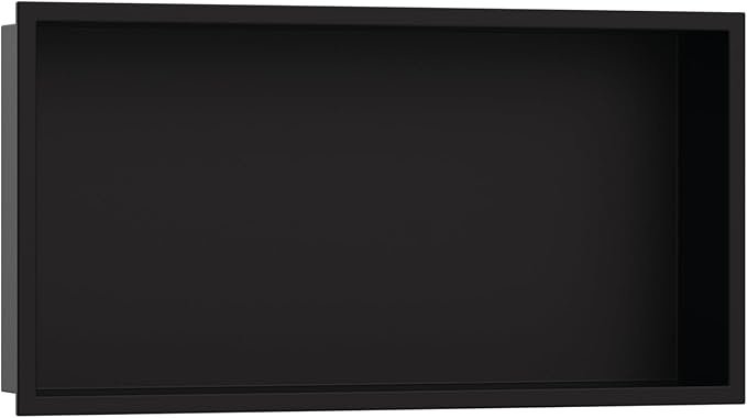 hansgrohe XtraStoris Original Recessed Wall Niche with Integrated Frame 12"x 24"x 4" in Matte Black, 56064670