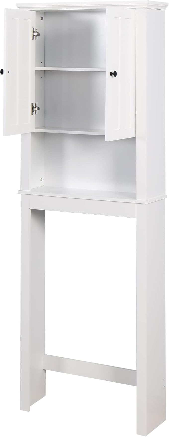 Over The Toilet Storage Cabinet, Storage Cabinet Over Toilet with Door & Adjustable Shelves, Home Space Saver for Bathroom (White)