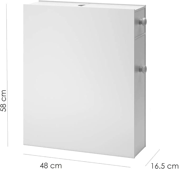 White Slim Bathroom Cabinet Toilet Paper Storage, 18.89”D X 22.83”H X 6.69”W Free Standing Under Sink And Slide Out Drawer Organizer - Narrow Cabinets Shelves For Pantry, Kitchen