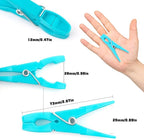 NZKNP 48Pcs Plastic Clothes Pins Heavy Duty, Laundry Clips for Drying Clothes, Beach Towel Clips