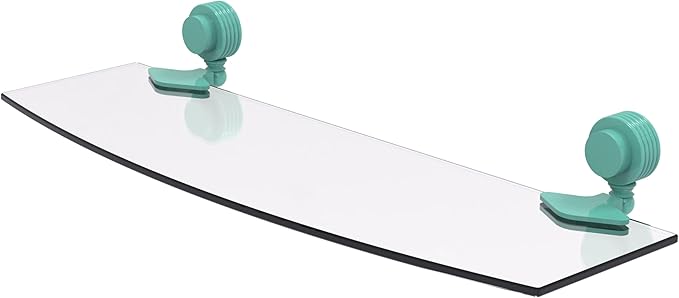 Allied Brass 433G/18-SFG Venus Collection 18 Inch Glass Shelf with Grooved Accents, Sea Foam Green