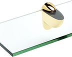 Spancraft Glass H-10x42-Brass Heron Glass Shelf, Brass, 10" x 42"