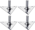Soro Essentials- Stainless Steel Shelving Foot Plate with Screws Set of 4 Chrome Plated- Floor Plate for Wire Shelving Units Mounting Plates Wire Utility Shelves for Storage Home Restaurants