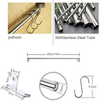 Kitchen Utensils Holder Hanging Racks 304 Stainless Steel Rail Utensil Storage Hanger Wall Mounted Rack for Tools and Pots(60cm)