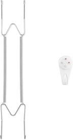 Plate Hangers for The Wall, Suitable for 16-20 inch Decorative Plate, Stainless Steel Wire Plate Holder with Wall Hooks and Rubber tip Protectors, Plate Hangers for Displaying Plates, Platter, Silver