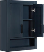ARIEL Bathroom Wall Cabinet 31" H x 23.1W x 8" D - Open Shelf - Midnight Blue