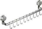 2026 Upgrad Wall Hooks Rack, Space Saving Utensil Holder for Kitchen Bathroom, No Drilling Wall Mounted Accessory Hanger, Kitchen Rail for Hanging Cooking Utensils Mugs Spoons (Grey_E)