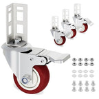Storage Rack Caster Wheels 3" Heavy Duty Locking Caster Wheels Fit for Boltless Self Locking Shelving Racks 500LBS High Load Capacity (4 Pack)