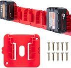 10PC Battery Holder and Tool Holder for Milwaukee M18 18V Power Hanger wall Mount Organizer Storage Shelf with Screws