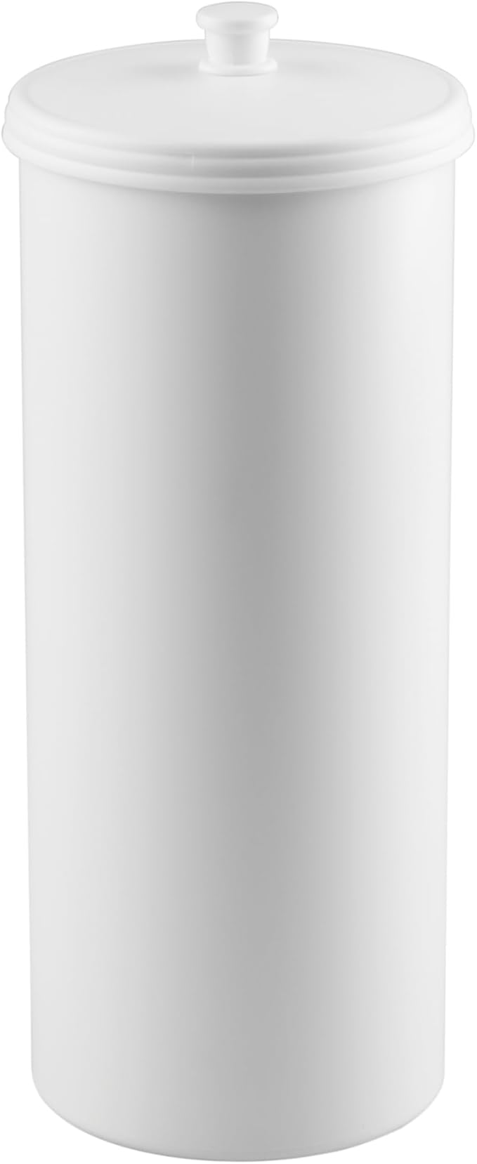 iDesign Freestanding Bathroom Toilet Paper Storage Holder with Lid for 3 Extra Rolls, 2-Pack, White