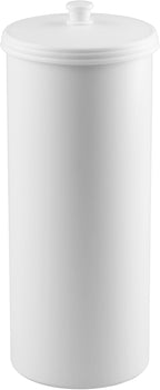 iDesign Freestanding Bathroom Toilet Paper Storage Holder with Lid for 3 Extra Rolls, 2-Pack, White