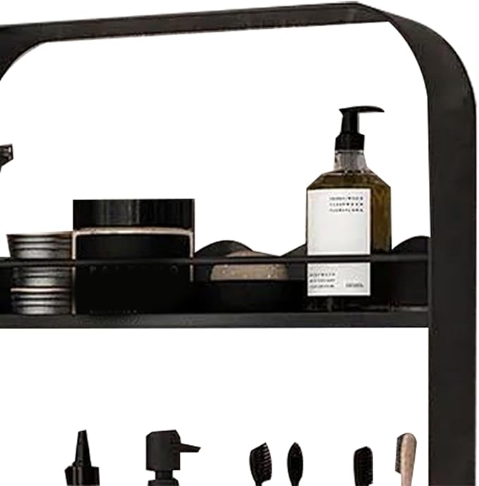 Tissting 2 Layer Bathroom Wall Shelf Carbon Steel Material Toilet Washstand Cosmetic Wall Mounted Storage Shelf for Bathroom, Toilet, Washstand