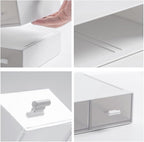 Desk Organizer with Drawers Stackable Storage Drawers, Plastic Compact Desk Storage Box Great for Office School Home Small Space- 1drawers (White)