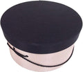 Sarah's Hat Boxes Classic Pink/Black Hat Box – 12.75" x 6.5" (Dia. x Ht.) Handmade in USA – Odorless Non-Toxic Adhesive, Cording Handle – Premium Storage for Hats & Accessories