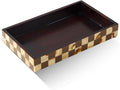 Handicrafts Home Small Bathroom Tray for Countertop, Resin Inlay Vanity Tray for Perfume & Cosmetics, Guest Towel Holder, Decorative Serving Tray for Bathroom,10x6, Vintage Decor, Brown Bathroom Tray