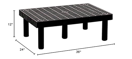 D3624 Dunnage-Rack Storage, Grid Top, 36"x24"x12"