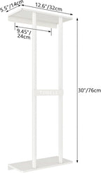 Wall Towel Rack for Rolled Towels, Towel Storage for Small Bathroom Can Holds 6 Large Towels, 30 inch Towel Racks with Shelf, White