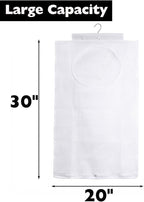 ALYER Breathable Mesh Laundry Hamper,Foldable Hanging Closet Storage Basket,Portable Space Saving Dirty Clothes Bag (White)