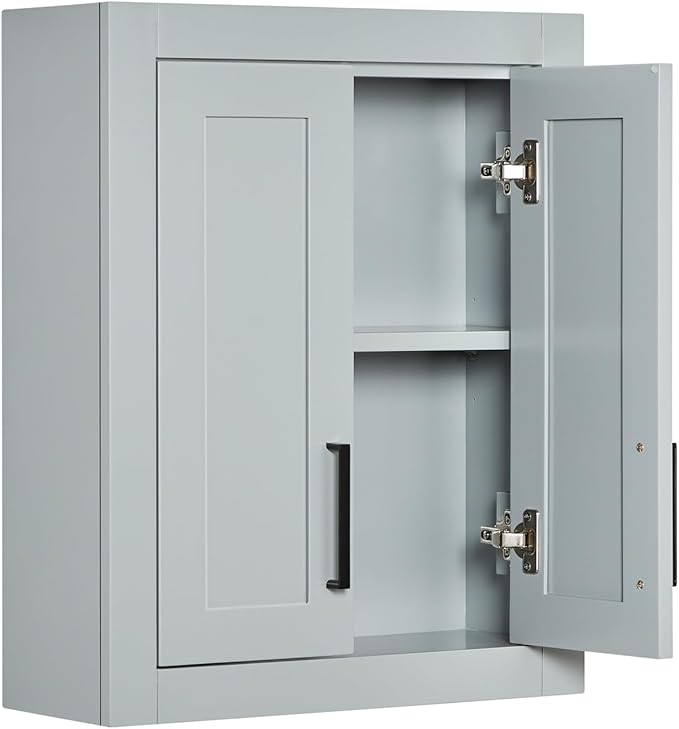ARIEL Bathroom Wall Cabinet 26" H x 21" W x 8" D - Closed Door - Grey