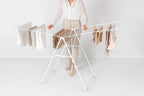 Brabantia HangOn Clothes Drying Rack | 82ft (25m) | White | Large Indoor Clothes Airer Laundry Stand with 2 Fold-Out Wings & Hanger Hooks, Folds Flat | Fits 2 Full Loads
